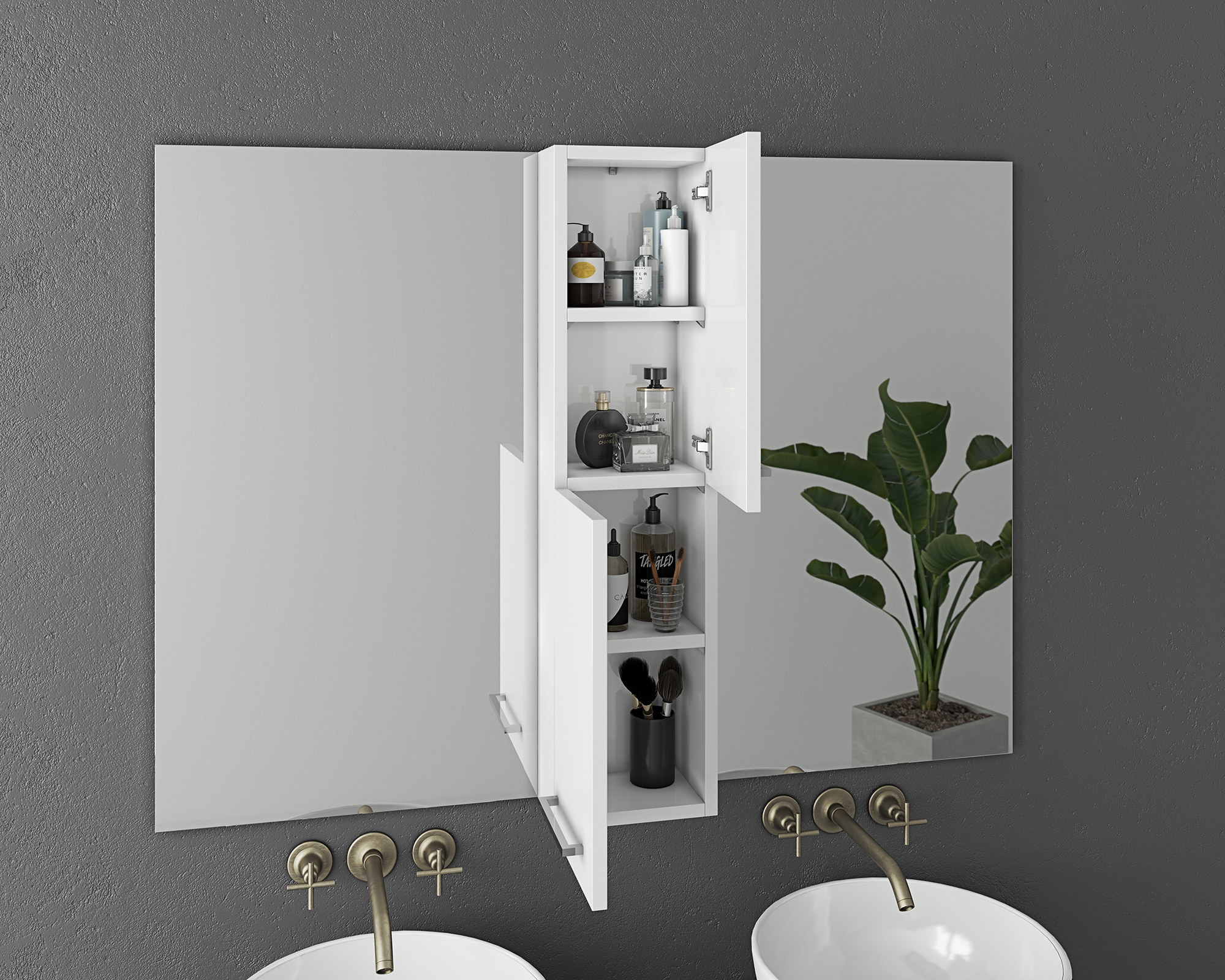 Σετ έπιπλο μπάνιου LUXUS 120 White Top
