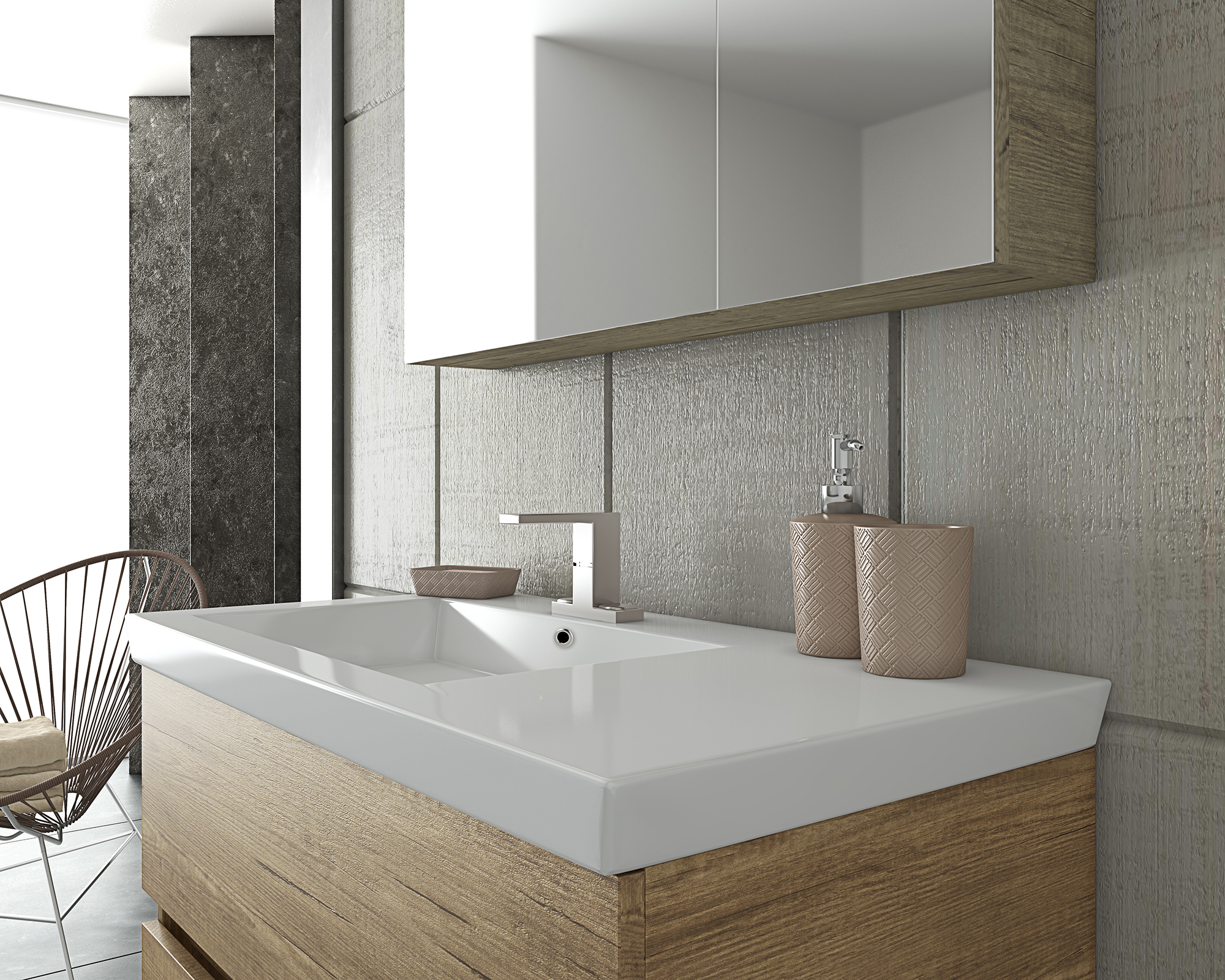 Σετ έπιπλο μπάνιου LUXUS 100 Granite Top - 1