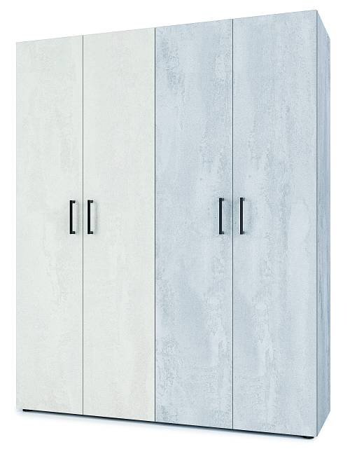 Ντουλάπα τετράφυλλη Queen -  Silk Flow/Concrete Flow (160x52x180)