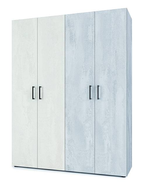 Ντουλάπα τετράφυλλη Queen plus -  Silk Flow/Concrete Flow (160x52x205)