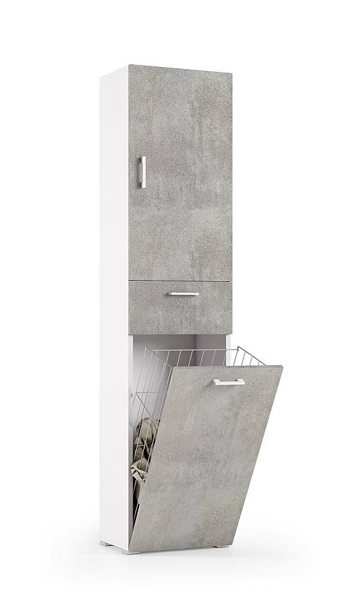 Στήλη αποθήκευσης/μπάνιου Compo - White/Cement