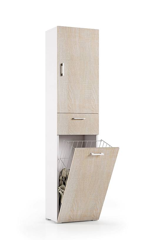 Στήλη αποθήκευσης/μπάνιου Compo - White/Oak