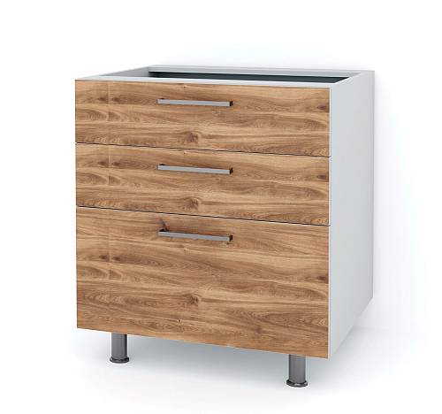 Ντουλάπι βάσης με 3 συρτάρια 60x58x82 - Brandy Castello Oak