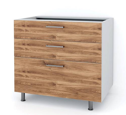 Ντουλάπι βάσης με 3 συρτάρια 90x58x82 - Brandy Castello Oak