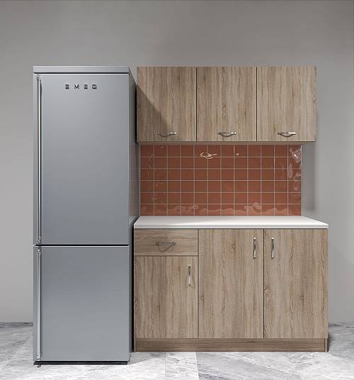 Έτοιμη κουζίνα Minimal 120 - Light Sonoma Oak (120x32/58)