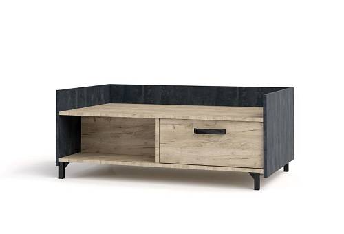 Τραπεζάκι σαλονιού Dawn - Grey Craft Oak/Charcoal Flow (100x60x45)