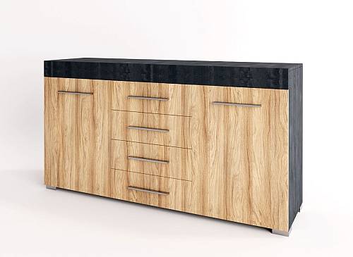 Μπουφές Crystal - Charcoal Flow/Barley Blackwood (153x40x85)