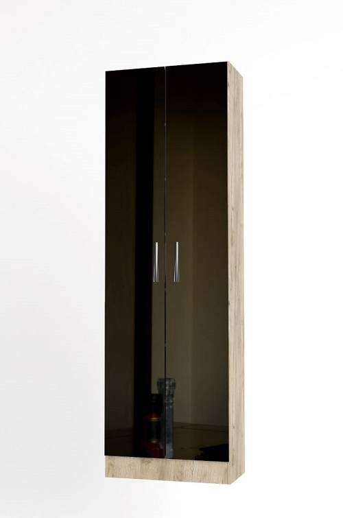 Παπουτσοθήκη 2-φυλλη/Έπιπλο αποθήκευσης 6-θέσεων με καθρέπτη Sandra - Grey Craft Oak (60x33x192)