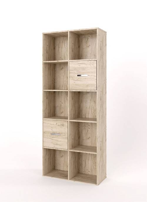 Βιβλιοθήκη Chess plus - Grey Craft Oak (75x30x180)