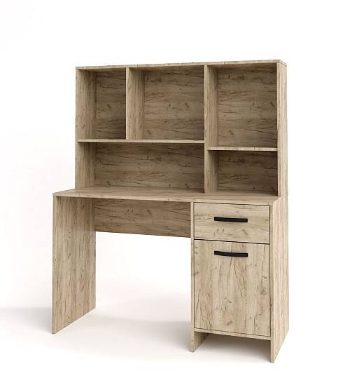 Γραφείο με βιβλιοθήκη Town - Grey Craft Oak (115x50x143)