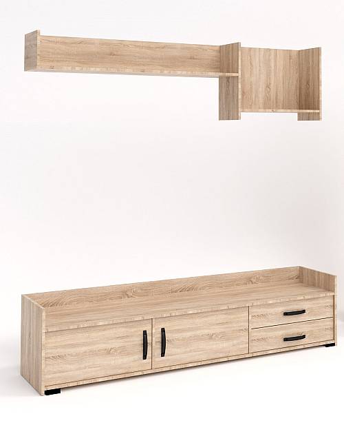 Έπιπλο τηλεόρασης με ράφια Dawn - Light Sonoma Oak (180x40/25x45)