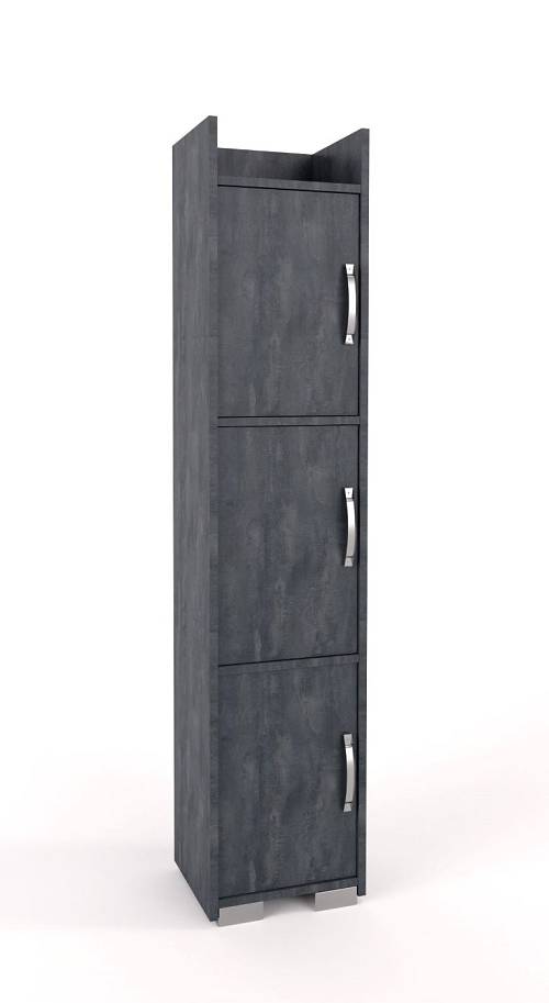 Στήλη μπάνιου Dawn με 3 ντουλάπια - Charcoal Flow (30x25x150)