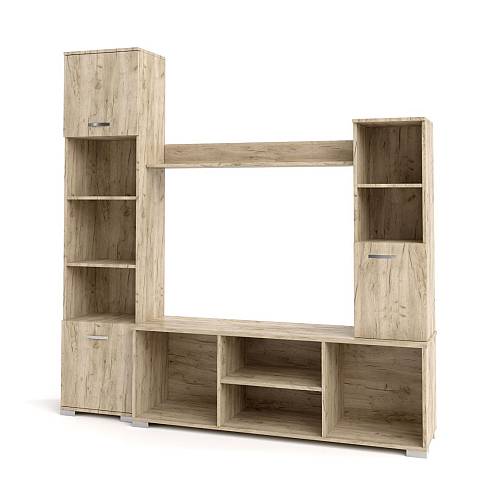 Σύνθεση σαλονιού Verona - Grey Craft Oak (170x30/35x173)