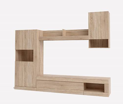 Σύνθεση σαλονιού Synthia - Light Sonoma Oak (255x40x200)