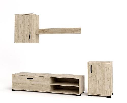 Σύνθεση σαλονιού Ren - Grey Craft Oak (178x38x170)