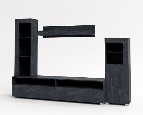 Σύνθεση σαλονιού Paloma - Charcoal Flow (270x40x180)