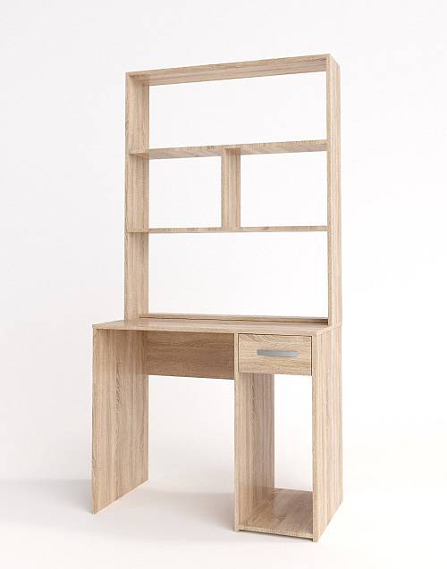 Γραφείο με βιβλιοθήκη Dawn - Light Sonoma Oak (90x50/22x74/107)