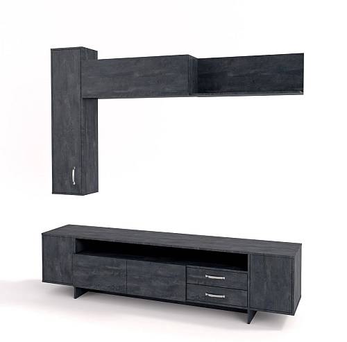 Σύνθεση σαλονιού Rain - Charcoal Flow (200x40/30x200)