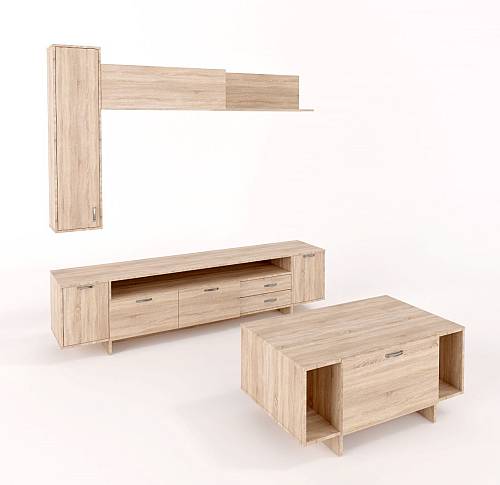 Σετ σαλονιού Rain - Light Sonoma Oak (200x40/30x200) (100x60x45)