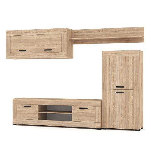 Σύνθεση σαλονιού Athens - Light Sonoma Oak (248x41x188)