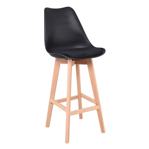 Stock MARTIN Σκαμπό BAR Οξιά Φυσικό, Μαύρο PP & Ύφασμα Velure, Μονταρισμένη Ταπετσαρία Ε-00024116 ΕΜ147,2V (ΣΕΤ ΤΩΝ 4)