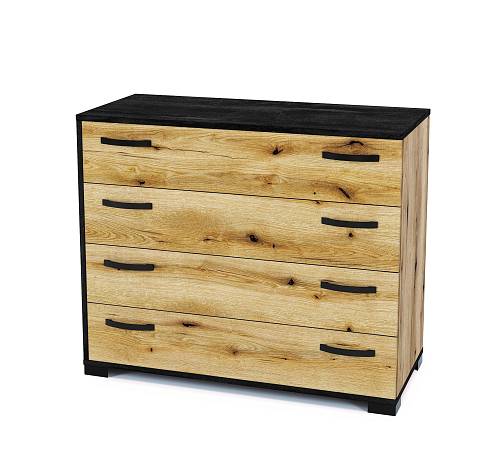 Συρταριέρα  με 4 συρτάρια Maiami - Coast Evoke Oak/Charcoal Flow (90x40x72)