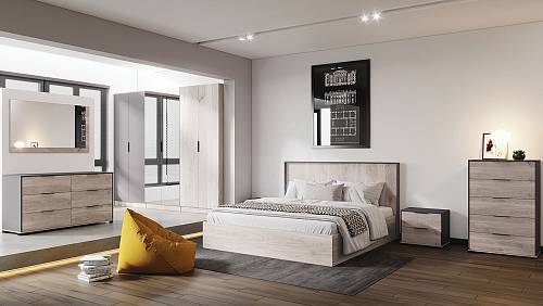 Σετ υπνοδωματίου Maiami premium - Graphite Grey/Vintage Harbour Oak