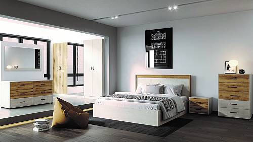 Σετ υπνοδωματίου Avenue premium - Coast Evoke Oak/Silk Flow