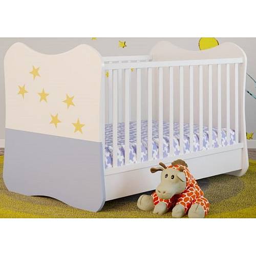 Βρεφικό Κρεβάτι Απόλλων διαιρούμενο - Λευκό/Light blue (81x147x98)