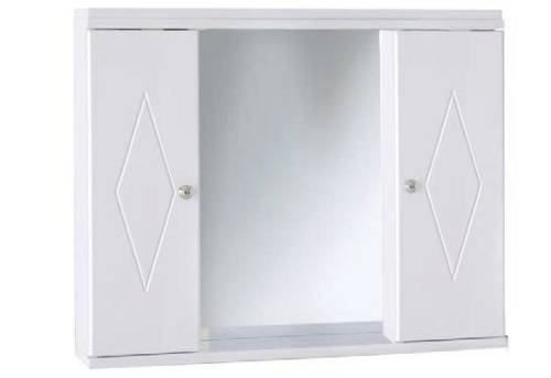 Καθρέπτης με 2 ερμάρια & 2 σποτάκια - White (80x15x62)