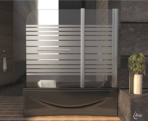 Διπλό προστατευτικό τζάμι μπανιέρας 5 χιλ securit - Ασημί σατινέ πλαίσιο (120x140)