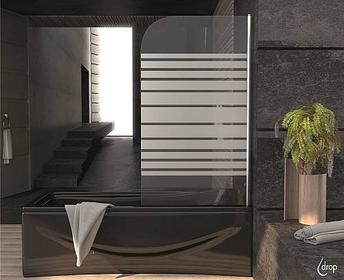 Μονό προστατευτικό τζάμι μπανιέρας 5 χιλ securit - Ασημί σατινέ πλαίσιο (80x140)