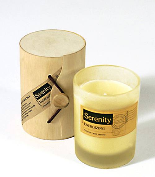 Άρωματικό Κερί σε Γυάλινο Ποτήρι - Ξύλινη Συσκευασία "Energizing" WF673