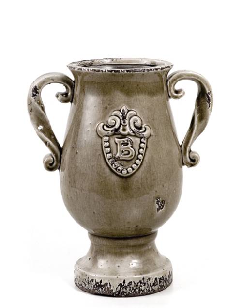 Κεραμικός Αμφορέας με  χερούλια σε  καφέ χρ. CT297