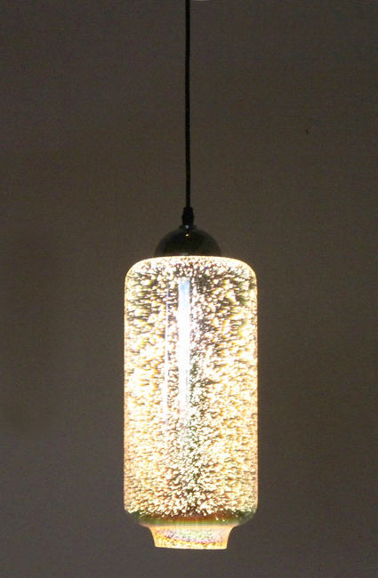 Γυάλινο μονόφωτο κύλινδρος με 3D οπτικό εφέ 39cm SD723