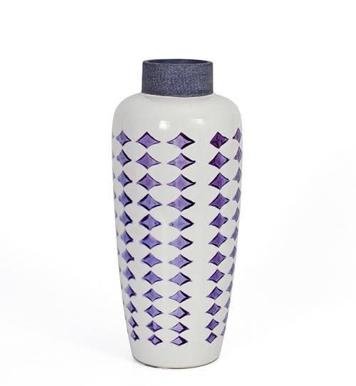Κεραμικό βάζο με ρετρό Λιλά μοτίφ  28,5cm CT350