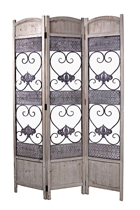 Παραβάν Vintage από ξύλο&σίδερο  120x180cm HT370