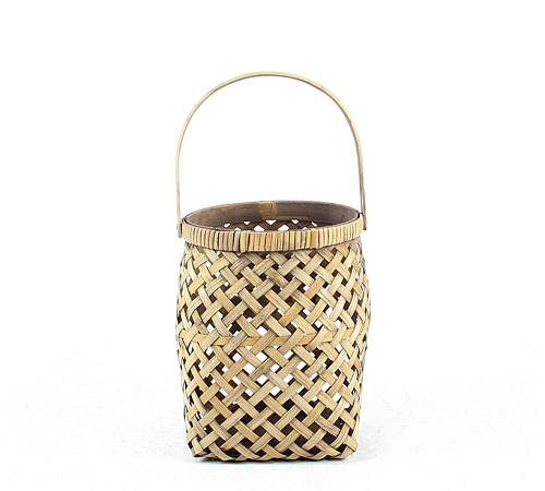 Φανάρι(με γυαλί) από Bamboo φυσικό χρ.,22cm GR439