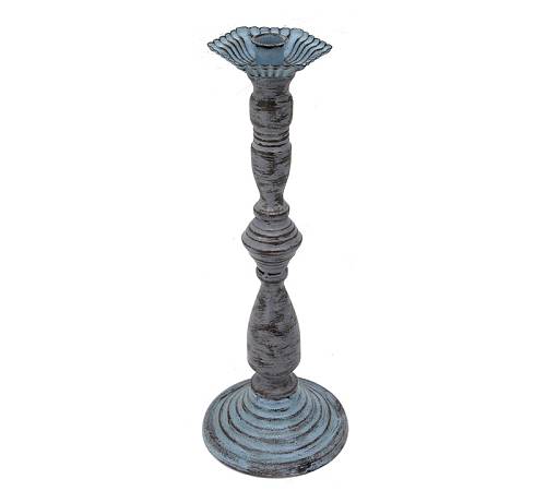 Μεταλλικό κηροπήγιο παλαιωμένο φινίρισμα γκρι/μπλε,40,5cm FB178