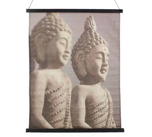 Διακοσμητικός καμβάς με 2 βούδες, 80x100cm WER-7465