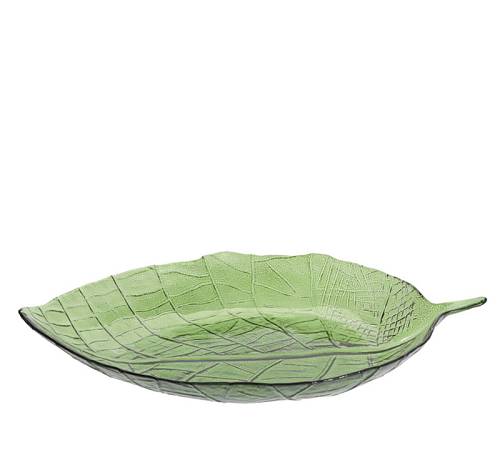 Γυάλινη πιατέλλα σχ. Φύλλο, 36x25x4cm HM816