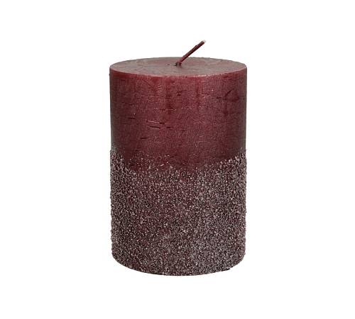 Κερί κορμός μπορντώ μεταλλικό, 7x7x10cm XET-3440
