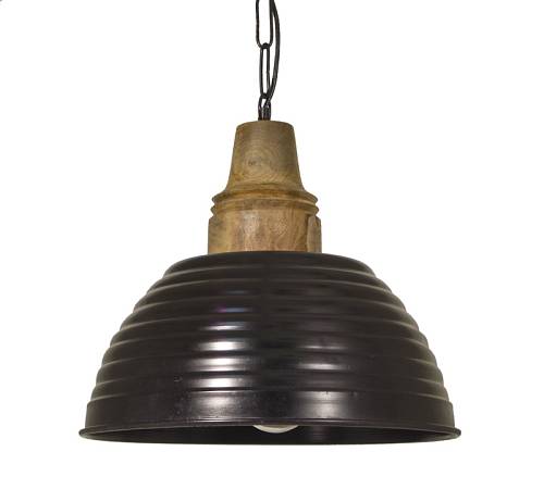 Φωτιστικο καμπάνα, από μαύρο μέταλλο & Mango,Δ.44xΥ38cm LS207