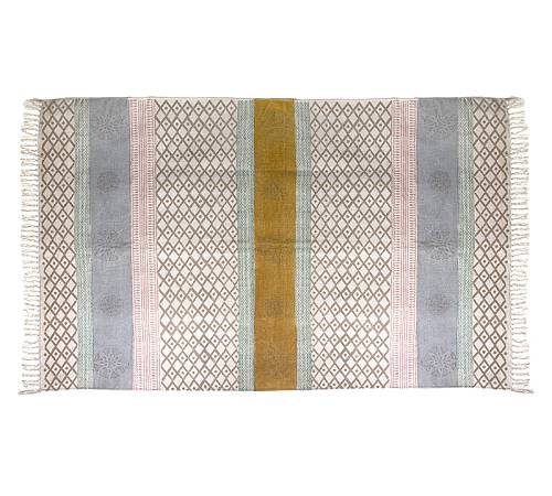 Χαλί Cotton "Block print" πολύχρωμο,κρόσσια,120x180cm GK100