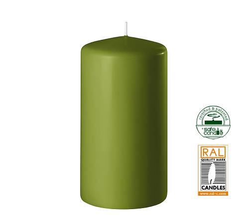 Κερί κορμός λαδί ματ,7x14cm WL216