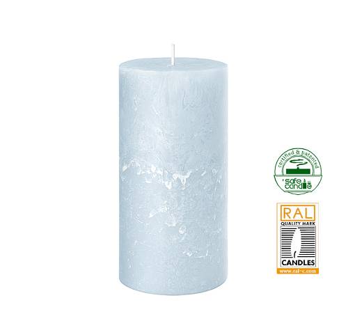 Κερί κορμός ρουστίκ, γαλάζιο,7x14cm WL225