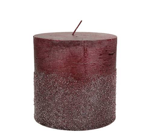 Κερί κορμός μπορντώ μεταλλικό με glitter, 10x10x10cm XET-3442