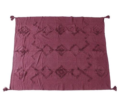 Ριχτάρι cotton σχ.ρόμβος, μπορντώ,130x170cm XET-7101