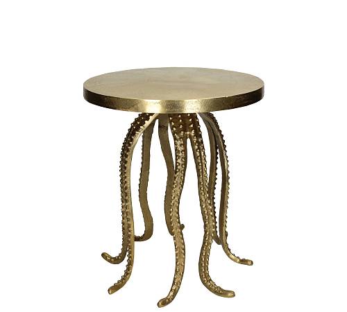 Tραπεζάκι αλουμινίου "Octapus",χρυσό,31.5x38.5cm XET-6702
