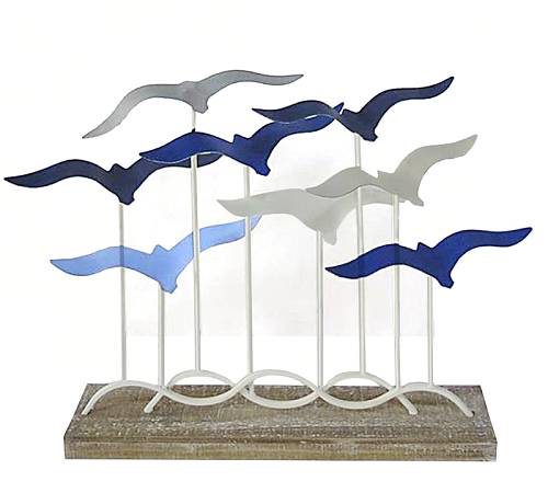 Διακοσμητικοί "Γλαροι" σε stand εκρού/γαλάζιο/μπλε χρ.,61.5x48cm ID218